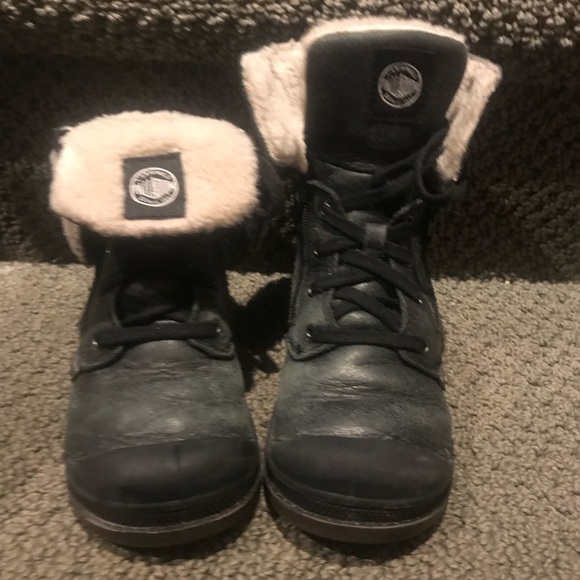 Palladium Kids Leather Wool Boots - Picture 4 of 16